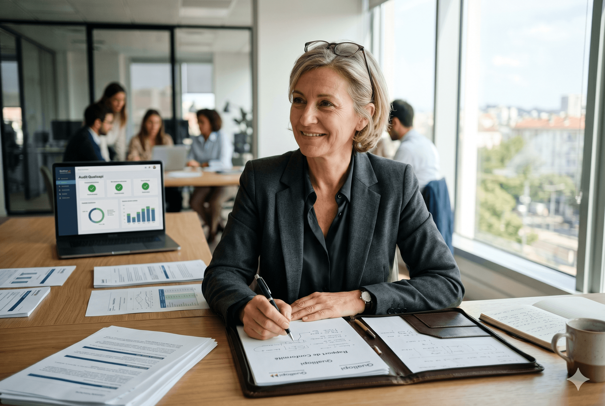 Directrice d'organisme de formation préparant son audit Qualiopi